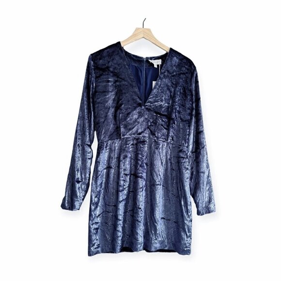 & OTHER STORIES Shimmer Velvet Mini Dress, Size US 10, NWT, Blue - Picture 1 of 16